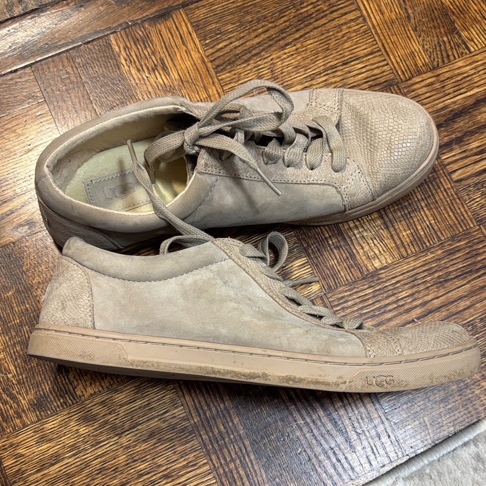UGG womens Beige Suede Sneakers